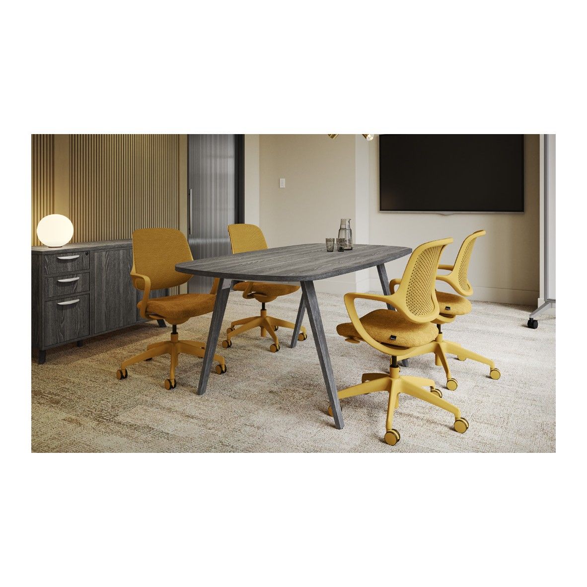 Arena Conference Table with Wood VA Legs