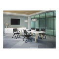 Boat Shape Conference Table with Wood VA Legs