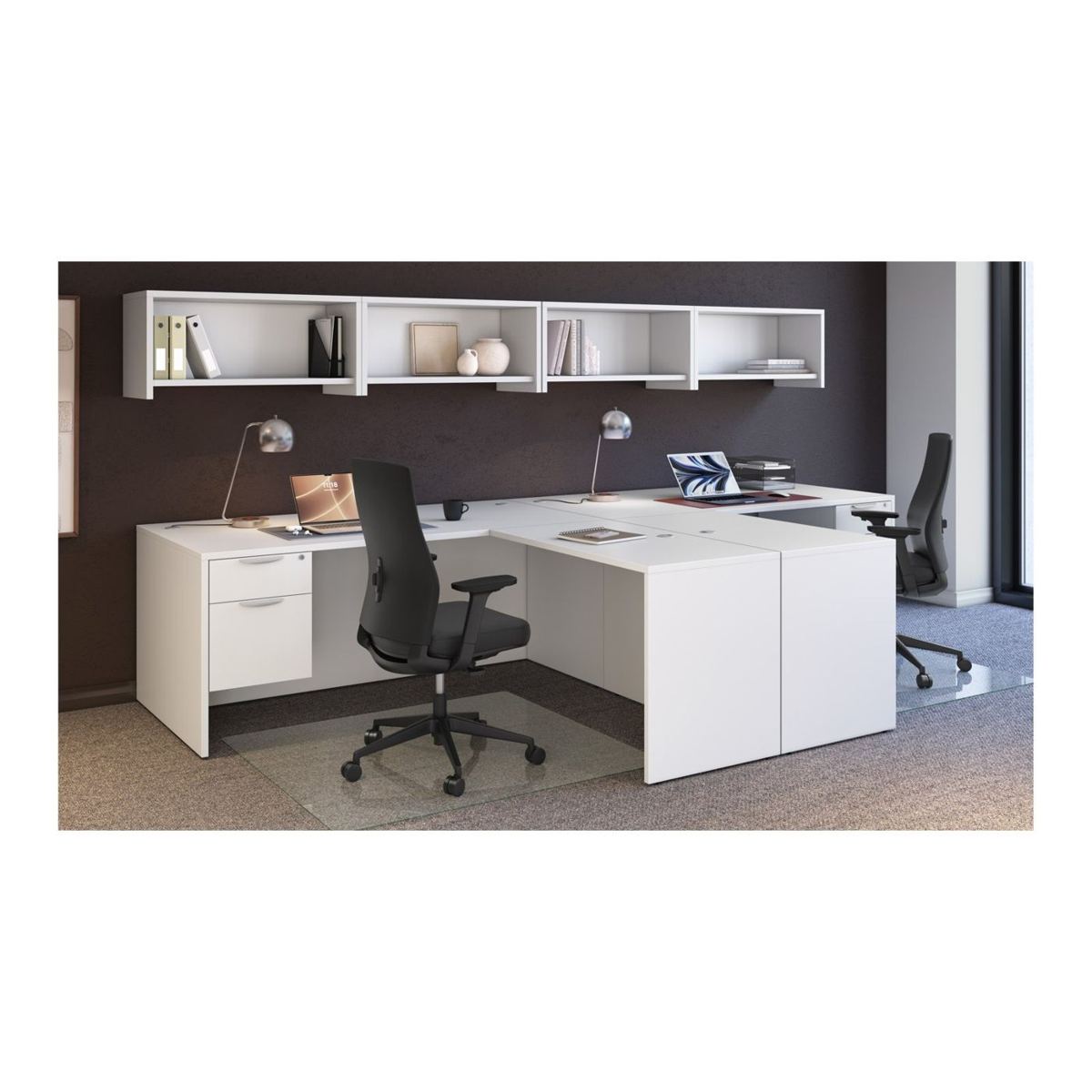 Classic Laminate Dual L-Shape Workstation