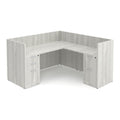 Classic Laminate L-Shape Reception Desk with Full Pedestals