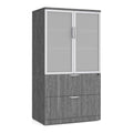 Classic Laminate Lateral File with Glass Door Storage Cabinet