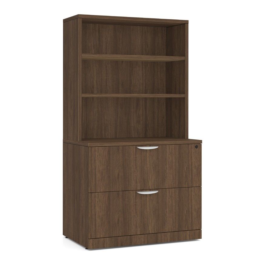 Classic Laminate Lateral File with Open Hutch