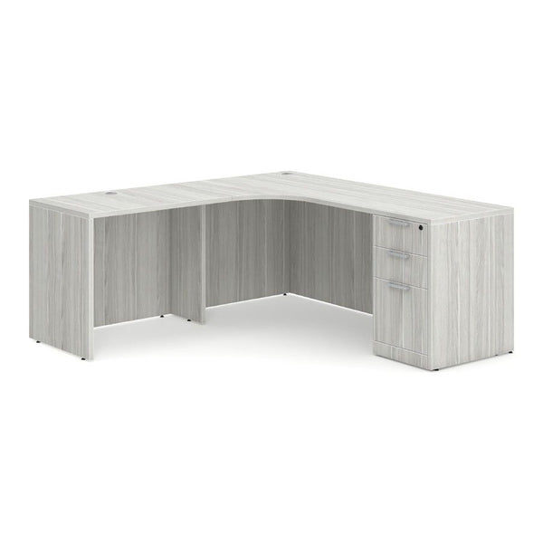 Classic Laminate Radius L-Shape Desk Kit, 71" x 71"