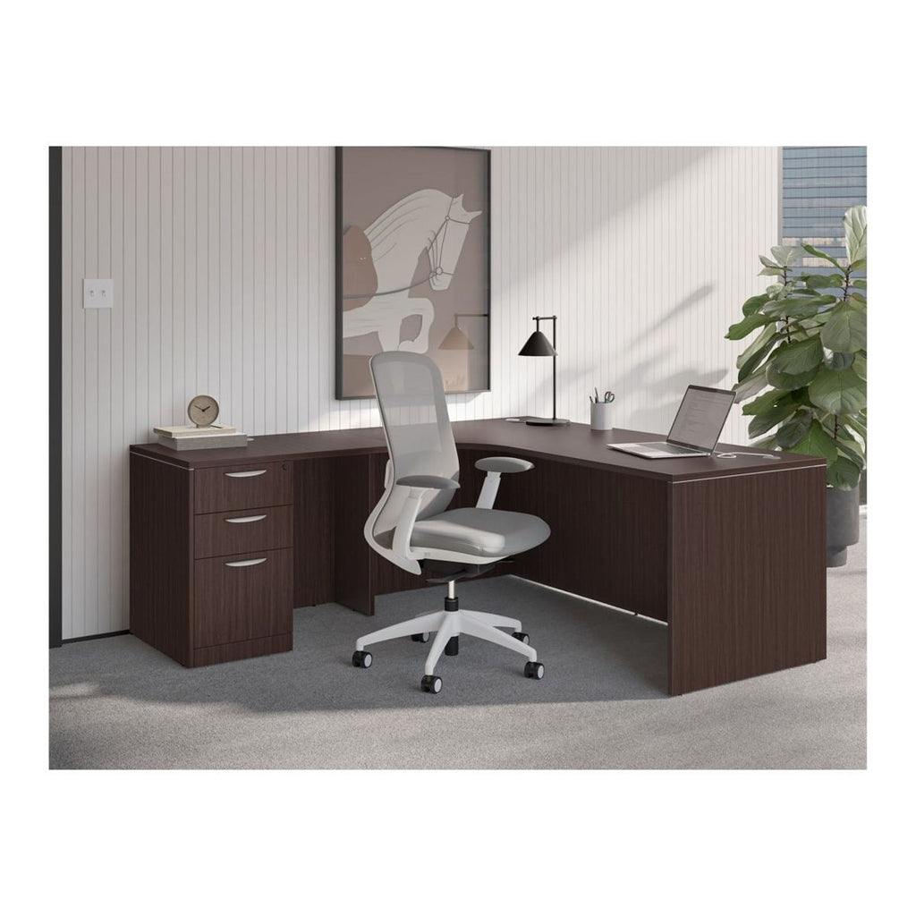 Classic Laminate Radius L-Shape Desk Kit, 71" x 72"
