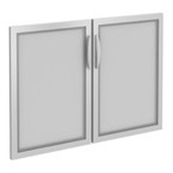 Classic Laminate Silver Frame Tempered Glass Cabinet Doors