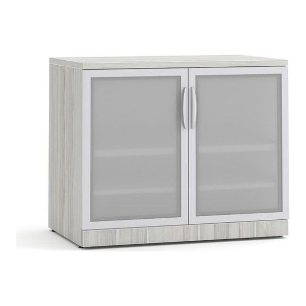 Classic Laminate Storage Cabinet with Glass Doors