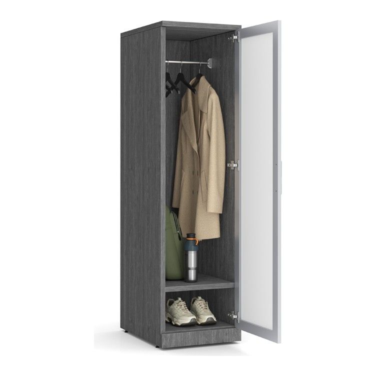 Classic Laminate Storage Wardrobe Cabinet with Glass Door