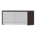 Classic Laminate Wall Mounted Storage with 2 Silver Frame Glass Doors