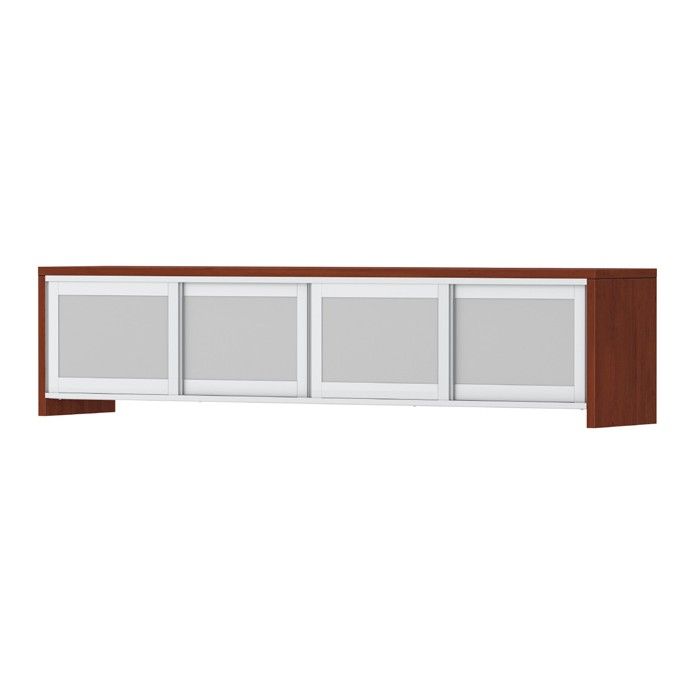 Classic Laminate Wall Mounted Storage with 4 Sliding Glass Doors
