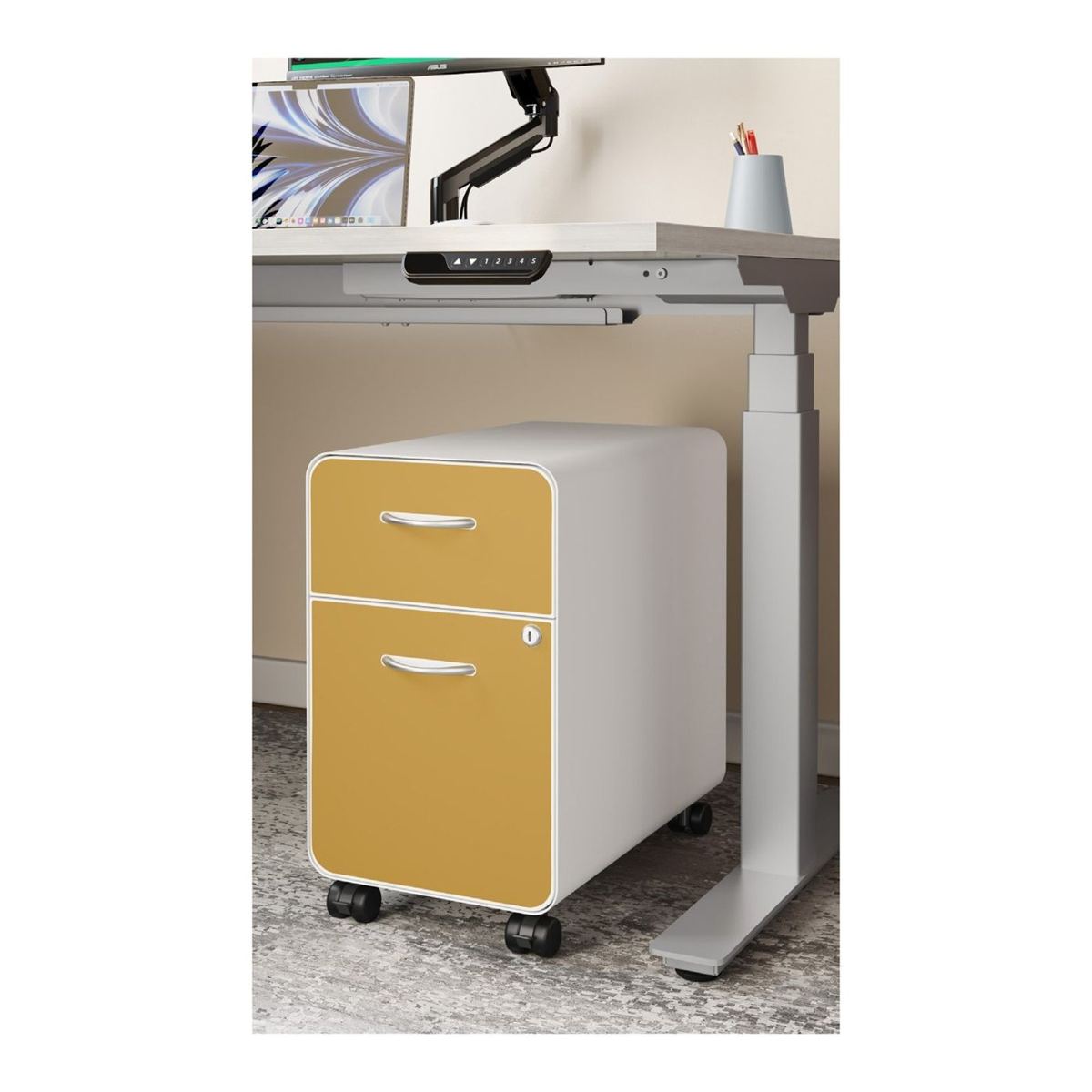 Designer Locking Mobile Box/File Pedestal