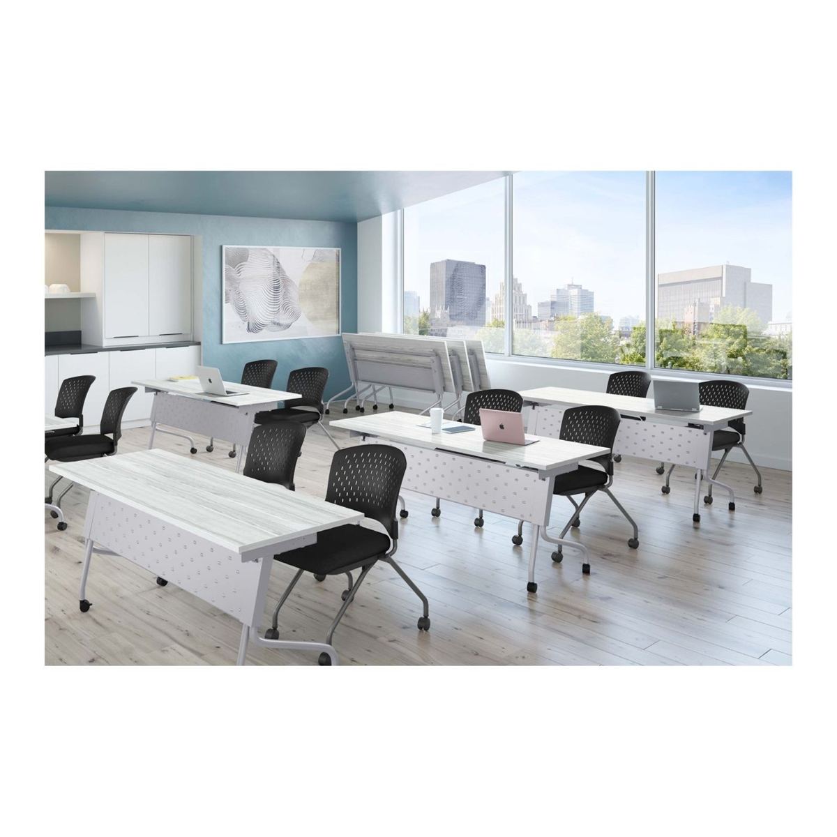 Flip Top Nesting Table Base with Modesty Panel