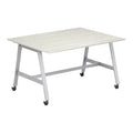 gathering double standing table 72x60 va legs casters