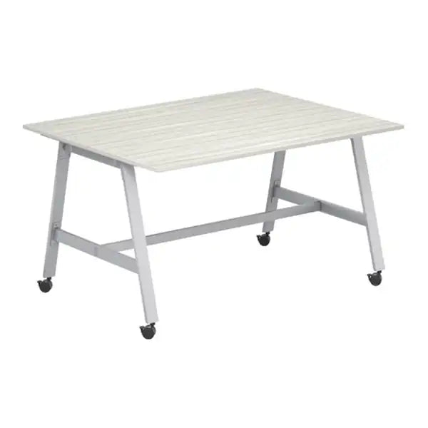 gathering double standing table 72x60 va legs casters