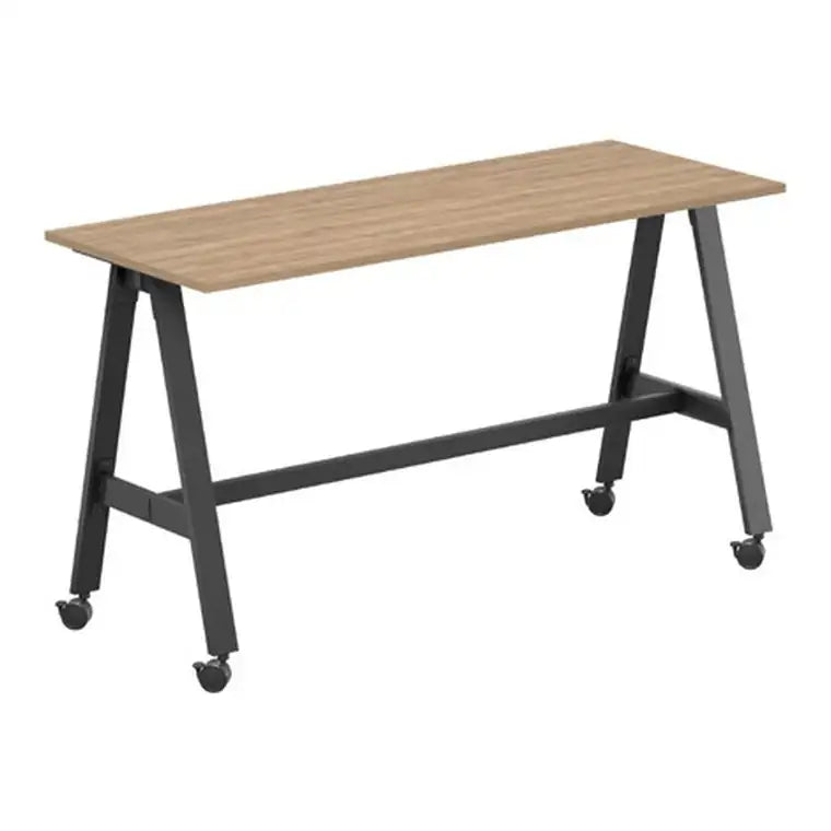 gathering standing table 72x30 va legs casters