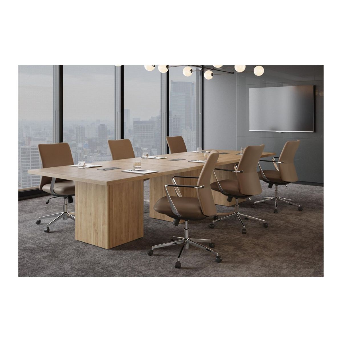 Modular 4' Square Conference Table with Cube Base