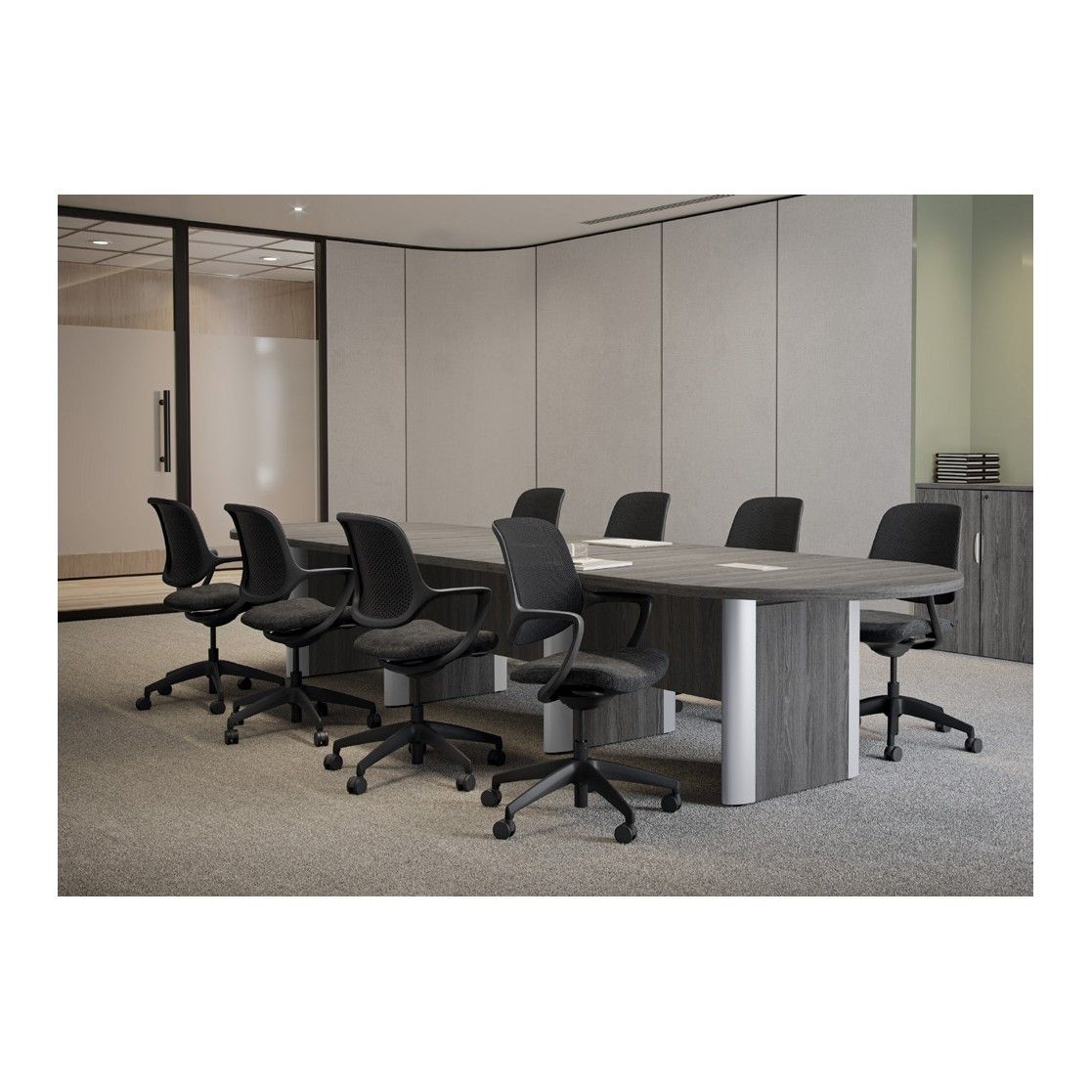 Racetrack Conference Table with Accent Base