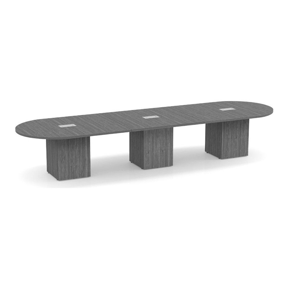 Racetrack Conference Table with Cube Base