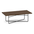 Rectangular Laminate Coffee Table with Black Steel Rod Base