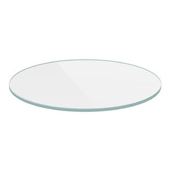 Round Clear Glass Table Top with Post Adapter