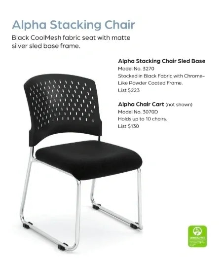 Alpha Stacking Chair with Sled Base